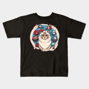 Ragdoll Cat Xmas, Love Cats Kids T-Shirt